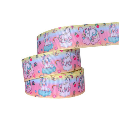 1" 25MM Rainbow Unicorn otisnuta životinjska grosgrain vrpca Ukrasne vrpce za svadbene zabave DIY mašne za kosu Ručno izrađeni dodaci