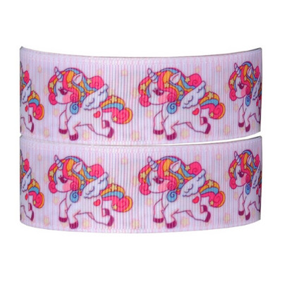 1" 25MM Rainbow Unicorn otisnuta životinjska grosgrain vrpca Ukrasne vrpce za svadbene zabave DIY mašne za kosu Ručno izrađeni dodaci