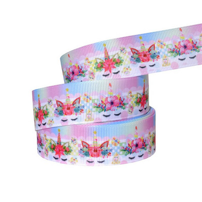 1" 25MM Rainbow Unicorn otisnuta životinjska grosgrain vrpca Ukrasne vrpce za svadbene zabave DIY mašne za kosu Ručno izrađeni dodaci