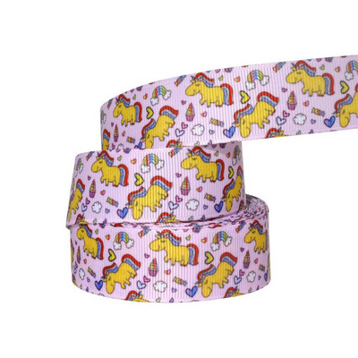 1" 25MM Rainbow Unicorn otisnuta životinjska grosgrain vrpca Ukrasne vrpce za svadbene zabave DIY mašne za kosu Ručno izrađeni dodaci