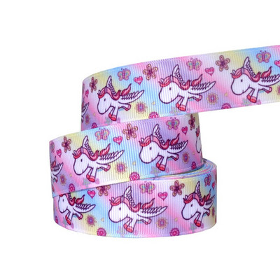 1" 25MM Rainbow Unicorn otisnuta životinjska grosgrain vrpca Ukrasne vrpce za svadbene zabave DIY mašne za kosu Ručno izrađeni dodaci