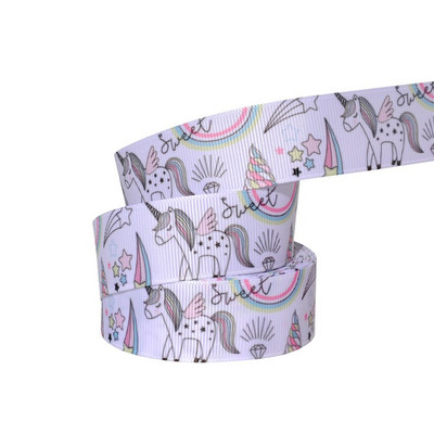 1" 25MM Rainbow Unicorn otisnuta životinjska grosgrain vrpca Ukrasne vrpce za svadbene zabave DIY mašne za kosu Ručno izrađeni dodaci