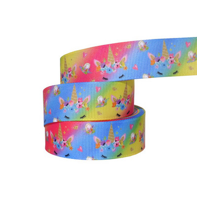1" 25MM Rainbow Unicorn otisnuta životinjska grosgrain vrpca Ukrasne vrpce za svadbene zabave DIY mašne za kosu Ručno izrađeni dodaci