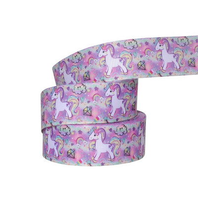 1" 25MM Rainbow Unicorn otisnuta životinjska grosgrain vrpca Ukrasne vrpce za svadbene zabave DIY mašne za kosu Ručno izrađeni dodaci