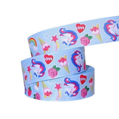 1" 25MM Rainbow Unicorn otisnuta životinjska grosgrain vrpca Ukrasne vrpce za svadbene zabave DIY mašne za kosu Ručno izrađeni dodaci