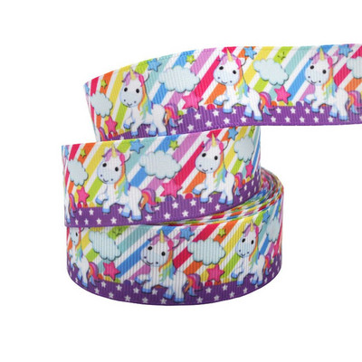 1" 25MM Rainbow Unicorn otisnuta životinjska grosgrain vrpca Ukrasne vrpce za svadbene zabave DIY mašne za kosu Ručno izrađeni dodaci
