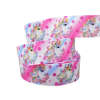 1" 25MM Rainbow Unicorn otisnuta životinjska grosgrain vrpca Ukrasne vrpce za svadbene zabave DIY mašne za kosu Ručno izrađeni dodaci