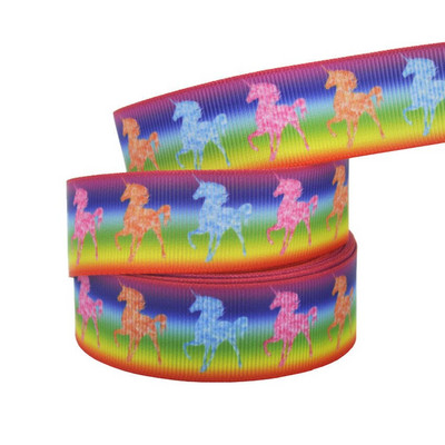 1" 25MM Rainbow Unicorn otisnuta životinjska grosgrain vrpca Ukrasne vrpce za svadbene zabave DIY mašne za kosu Ručno izrađeni dodaci