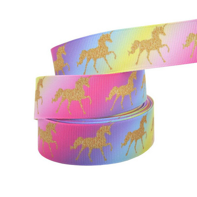 1" 25MM Rainbow Unicorn otisnuta životinjska grosgrain vrpca Ukrasne vrpce za svadbene zabave DIY mašne za kosu Ručno izrađeni dodaci