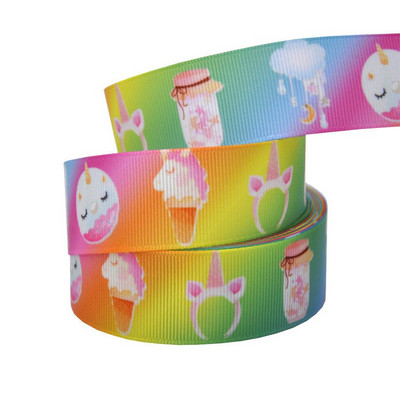 1" 25MM Rainbow Unicorn otisnuta životinjska grosgrain vrpca Ukrasne vrpce za svadbene zabave DIY mašne za kosu Ručno izrađeni dodaci