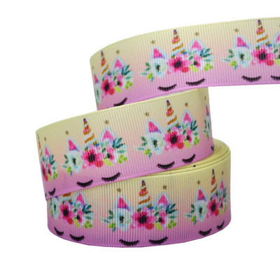 1" 25MM Rainbow Unicorn otisnuta životinjska grosgrain vrpca Ukrasne vrpce za svadbene zabave DIY mašne za kosu Ručno izrađeni dodaci