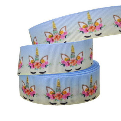 1" 25MM Rainbow Unicorn otisnuta životinjska grosgrain vrpca Ukrasne vrpce za svadbene zabave DIY mašne za kosu Ručno izrađeni dodaci