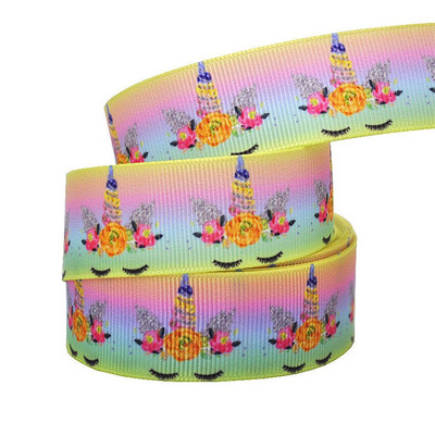 1" 25MM Rainbow Unicorn otisnuta životinjska grosgrain vrpca Ukrasne vrpce za svadbene zabave DIY mašne za kosu Ručno izrađeni dodaci