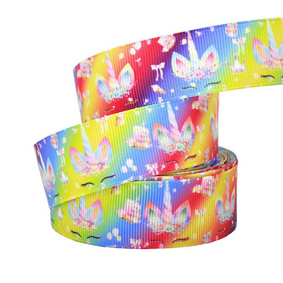 1" 25MM Rainbow Unicorn otisnuta životinjska grosgrain vrpca Ukrasne vrpce za svadbene zabave DIY mašne za kosu Ručno izrađeni dodaci