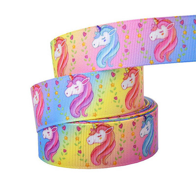 1" 25MM Rainbow Unicorn otisnuta životinjska grosgrain vrpca Ukrasne vrpce za svadbene zabave DIY mašne za kosu Ručno izrađeni dodaci