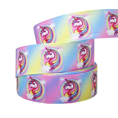 1" 25MM Rainbow Unicorn otisnuta životinjska grosgrain vrpca Ukrasne vrpce za svadbene zabave DIY mašne za kosu Ručno izrađeni dodaci