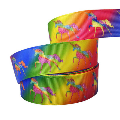 1" 25MM Rainbow Unicorn otisnuta životinjska grosgrain vrpca Ukrasne vrpce za svadbene zabave DIY mašne za kosu Ručno izrađeni dodaci