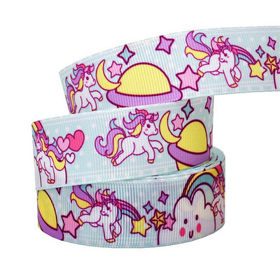 1" 25MM Rainbow Unicorn otisnuta životinjska grosgrain vrpca Ukrasne vrpce za svadbene zabave DIY mašne za kosu Ručno izrađeni dodaci