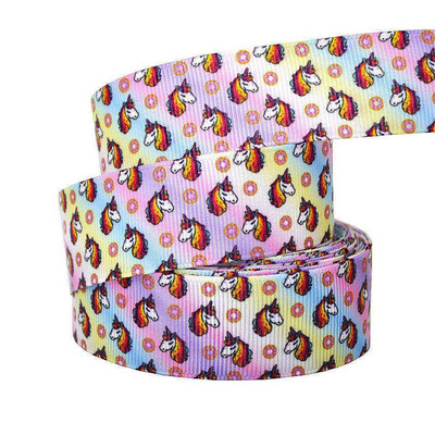 1" 25MM Rainbow Unicorn otisnuta životinjska grosgrain vrpca Ukrasne vrpce za svadbene zabave DIY mašne za kosu Ručno izrađeni dodaci