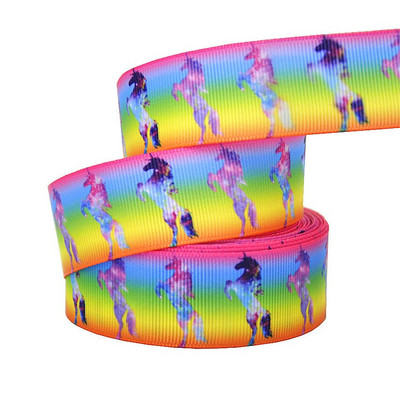 1" 25MM Rainbow Unicorn otisnuta životinjska grosgrain vrpca Ukrasne vrpce za svadbene zabave DIY mašne za kosu Ručno izrađeni dodaci