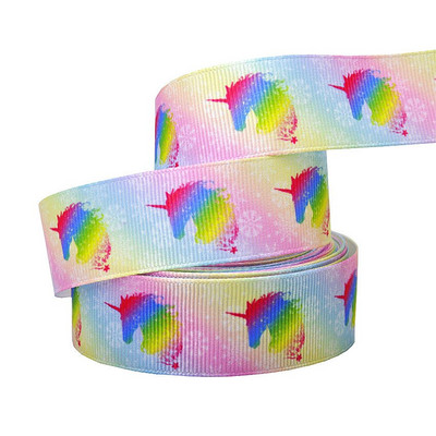 1" 25MM Rainbow Unicorn otisnuta životinjska grosgrain vrpca Ukrasne vrpce za svadbene zabave DIY mašne za kosu Ručno izrađeni dodaci