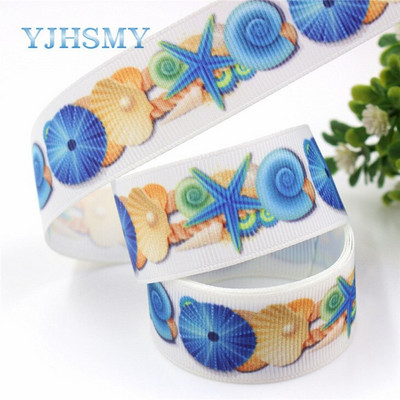 YJHSMY G-18925-1198,25 mm,5 jardi Ookeani seeria merikarp Paelad Termoülekanne Trükitud grosgrain, DIY Rõivamanused