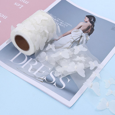 10 jardi/rola Gradijent šareni leptir til Organza vrpca DIY za svečane haljine Dječja haljina 3D leptir čipkana tkanina