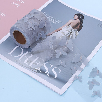 10 jardi/rola Gradijent šareni leptir til Organza vrpca DIY za svečane haljine Dječja haljina 3D leptir čipkana tkanina