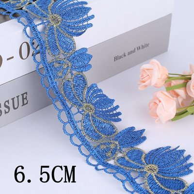 1/2/5 Γιάρδες 3,8--9 εκ. Μπλε κεντητό δαντέλα Γαμήλιο πάρτι Χριστουγεννιάτικη ένδυση DIY Χειροποίητη χειροτεχνία Κουβέρτα Κουρτίνα Πάπλωμα Κάλυμμα Lac