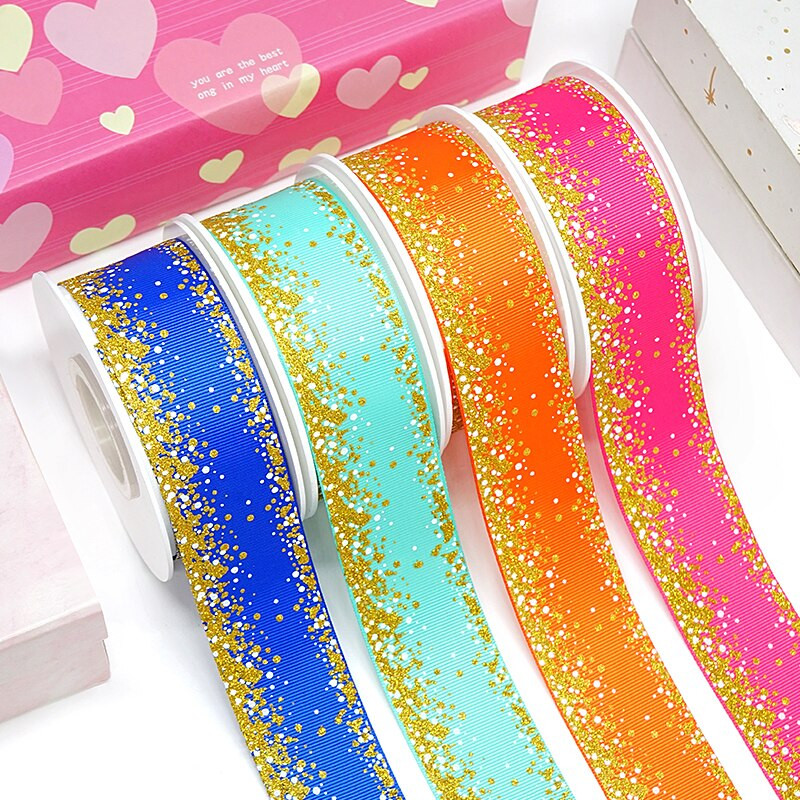 1,5" 38mm Silver Dots Foil Rainbow Printed Grosgrain Κορδέλα για φιόγκους μαλλιών DIY Crafts Χειροποίητα αξεσουάρ. H2204140