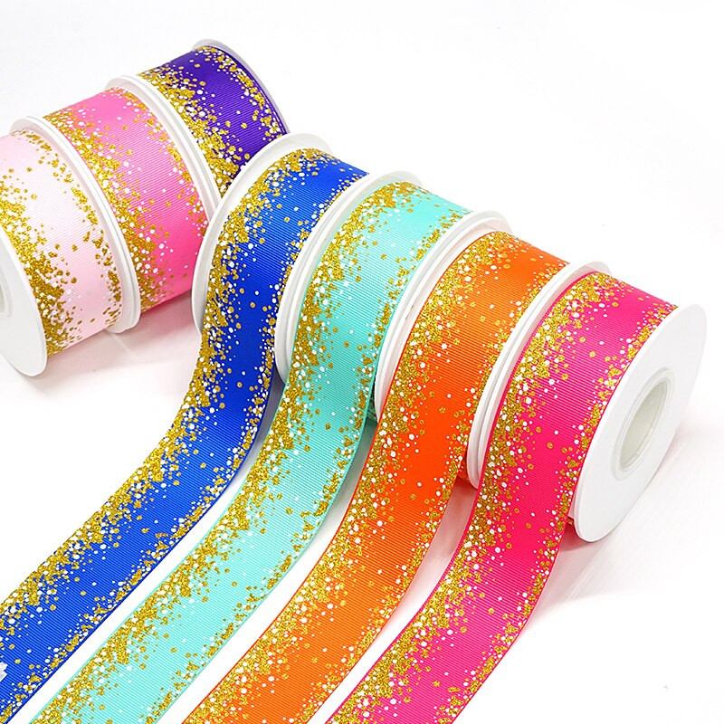 1,5" 38mm Silver Dots Foil Rainbow Printed Grosgrain Κορδέλα για φιόγκους μαλλιών DIY Crafts Χειροποίητα αξεσουάρ. H2204140