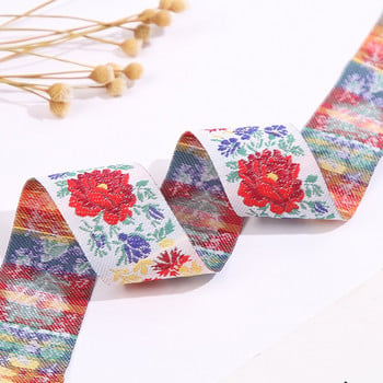 10 YARD 50mm Ή 33mm Flower Vintage Ethnic Κορδέλα Κεντήματος Boho Lace Trim DIY Αξεσουάρ τσάντας ρούχων Κεντημένο ύφασμα