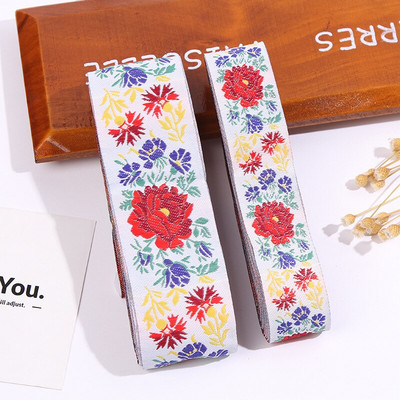 10 YARD 50mm Ή 33mm Flower Vintage Ethnic Κορδέλα Κεντήματος Boho Lace Trim DIY Αξεσουάρ τσάντας ρούχων Κεντημένο ύφασμα