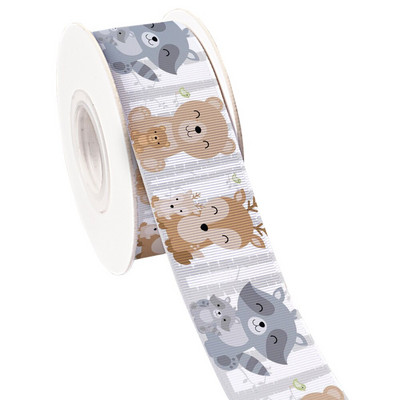 Ζώα του δάσους Tiger Lion Monkey τυπωμένη κορδέλα γκρο/σατινέ υφασμάτινη κορδέλα περιτυλίγματος χειροτεχνίας για διακόσμηση πάρτι Craft 10 Yards