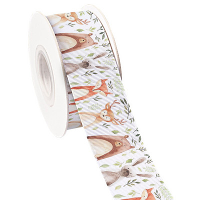 Ζώα του δάσους Tiger Lion Monkey τυπωμένη κορδέλα γκρο/σατινέ υφασμάτινη κορδέλα περιτυλίγματος χειροτεχνίας για διακόσμηση πάρτι Craft 10 Yards