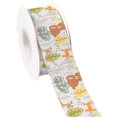 Ζώα του δάσους Tiger Lion Monkey τυπωμένη κορδέλα γκρο/σατινέ υφασμάτινη κορδέλα περιτυλίγματος χειροτεχνίας για διακόσμηση πάρτι Craft 10 Yards