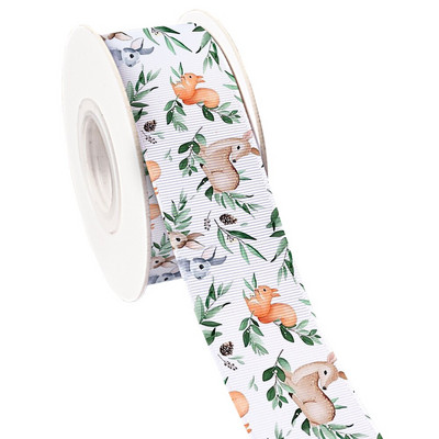 Ζώα του δάσους Tiger Lion Monkey τυπωμένη κορδέλα γκρο/σατινέ υφασμάτινη κορδέλα περιτυλίγματος χειροτεχνίας για διακόσμηση πάρτι Craft 10 Yards