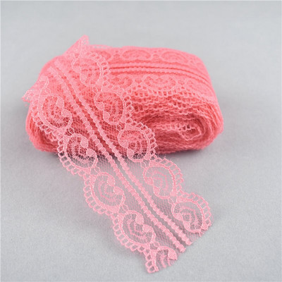 10 jardi ilus kahekordne südamekujuline pitspael näputöö 45MM pitsliist DIY Tikandkanga õmblemine Käsitöötarvikud