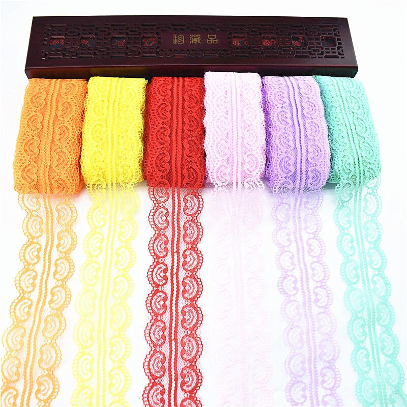 10 jardi ilus kahekordne südamekujuline pitspael näputöö 45MM pitsliist DIY Tikandkanga õmblemine Käsitöötarvikud