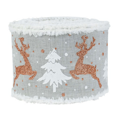 Βαμβακερή χριστουγεννιάτικη κορδέλα 5 μέτρων, εμπριμέ χριστουγεννιάτικο δέντρο Αλυκή DIY Χειροποίητοι φιόγκοι Πρωτοχρονιάτικο Δώρο Περιτυλίγματος Υλικό Χριστουγεννιάτικο Δέντρο Διακόσμηση