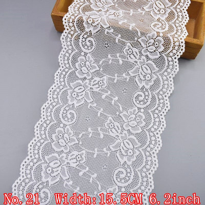 Elastična bijela čipkana vrpca Afrička čipkana tkanina Šivanje Elastičnost Vjenčanica Vjenčanica Dodaci za odjeću Vrpce s vezenom čipkom