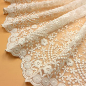 Besplatna dostava Nova dvostrana meka mreža izvezena čipkana tkanina Kauč Zavjesa Odjeća Čipkani ukrasi Dodaci Širina 40 cm3 jarda/lot