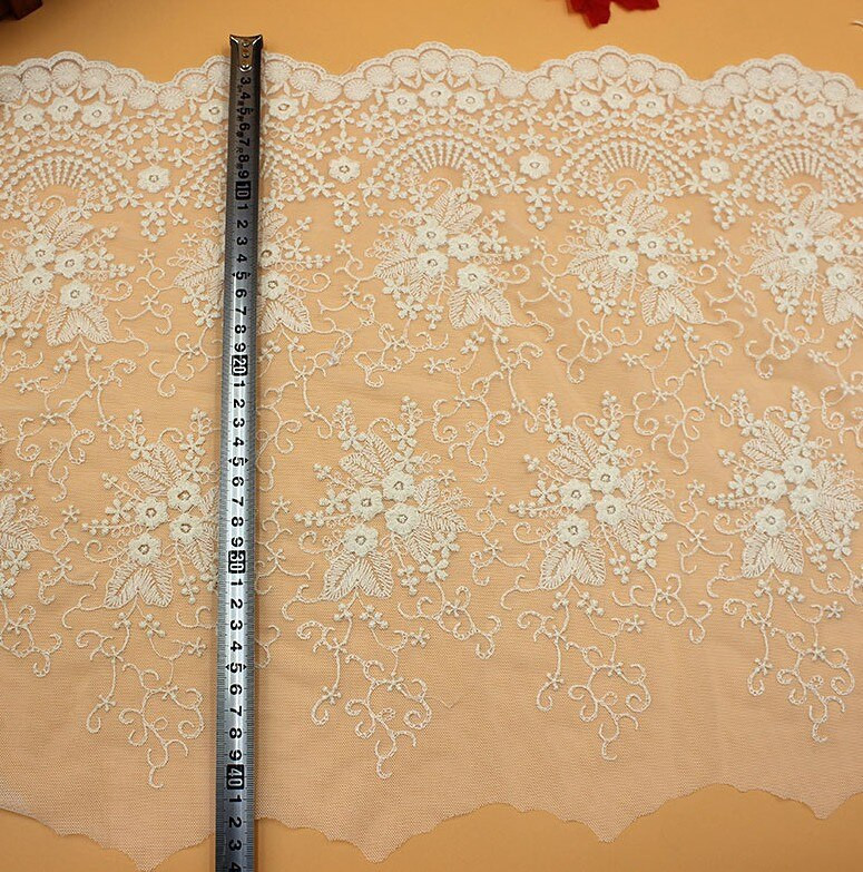 Besplatna dostava Nova dvostrana meka mreža izvezena čipkana tkanina Kauč Zavjesa Odjeća Čipkani ukrasi Dodaci Širina 40 cm3 jarda/lot