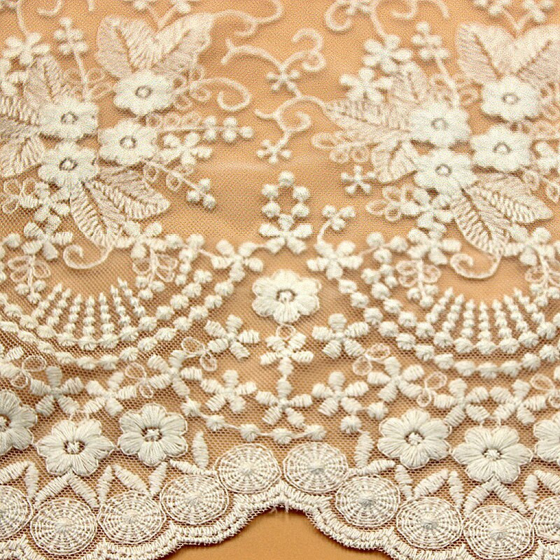 Besplatna dostava Nova dvostrana meka mreža izvezena čipkana tkanina Kauč Zavjesa Odjeća Čipkani ukrasi Dodaci Širina 40 cm3 jarda/lot