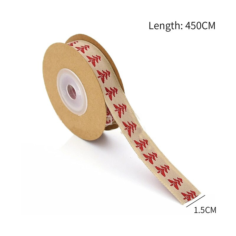 Χριστουγεννιάτικη κορδέλα 1,5 εκ. Βαμβακερή και λινή DIY Αξεσουάρ Εμπορικό σήμα Κορδέλα Χριστουγέννων Συσκευασία Δαντέλα ζακάρ 5 γιάρδες