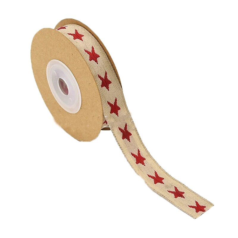 Χριστουγεννιάτικη κορδέλα 1,5 εκ. Βαμβακερή και λινή DIY Αξεσουάρ Εμπορικό σήμα Κορδέλα Χριστουγέννων Συσκευασία Δαντέλα ζακάρ 5 γιάρδες