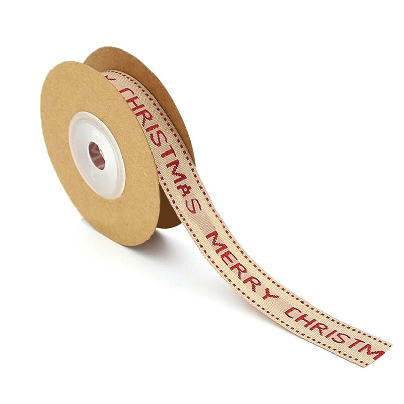 Χριστουγεννιάτικη κορδέλα 1,5 εκ. Βαμβακερή και λινή DIY Αξεσουάρ Εμπορικό σήμα Κορδέλα Χριστουγέννων Συσκευασία Δαντέλα ζακάρ 5 γιάρδες
