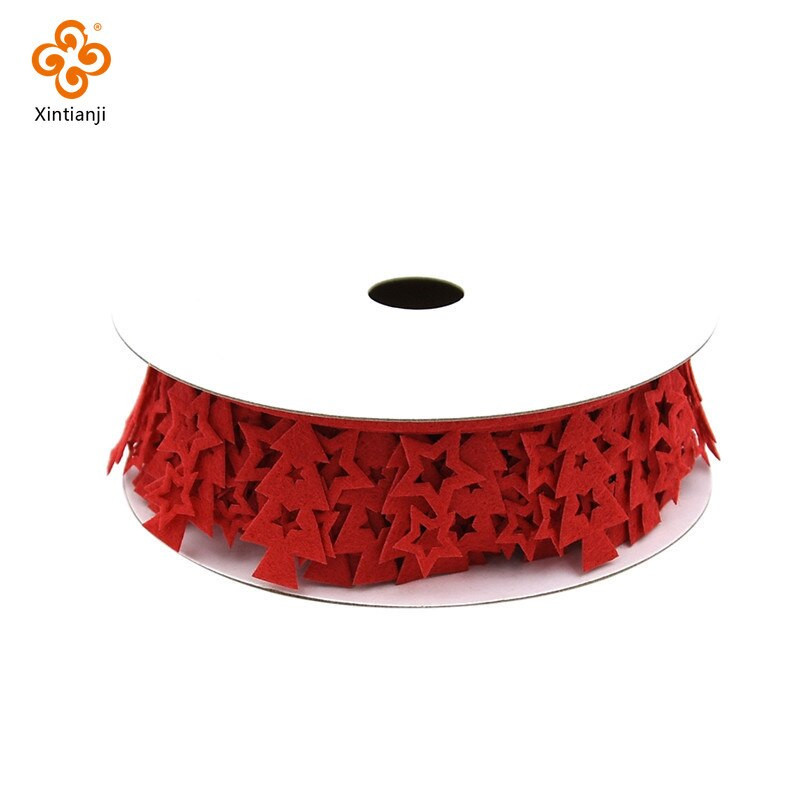 10 meetrit 35 mm lausriidest paelad riidest täht trimmitud pits isetehtud käsitöö Rippuvad uusaasta jõulupuu kaunistus