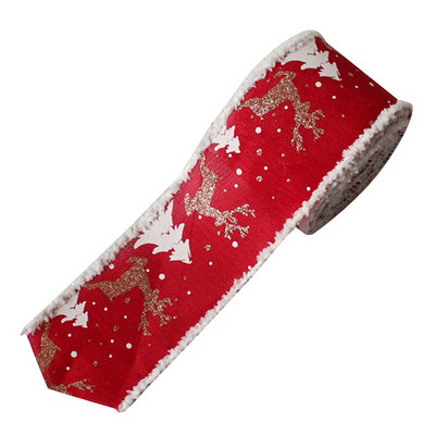 1 tk Klassikaline jõuluriidest meisterdamise kangast keerlev lint traadiga servaga kinkepael, jõulupuu lindiga pärja vibud