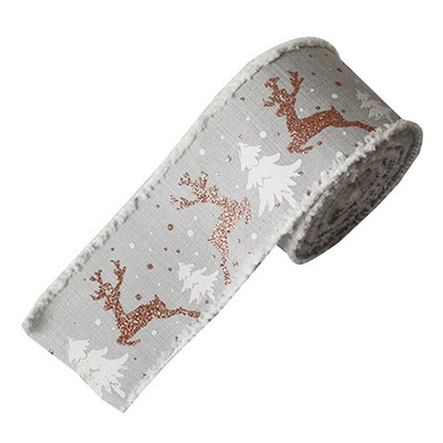 1 tk Klassikaline jõuluriidest meisterdamise kangast keerlev lint traadiga servaga kinkepael, jõulupuu lindiga pärja vibud